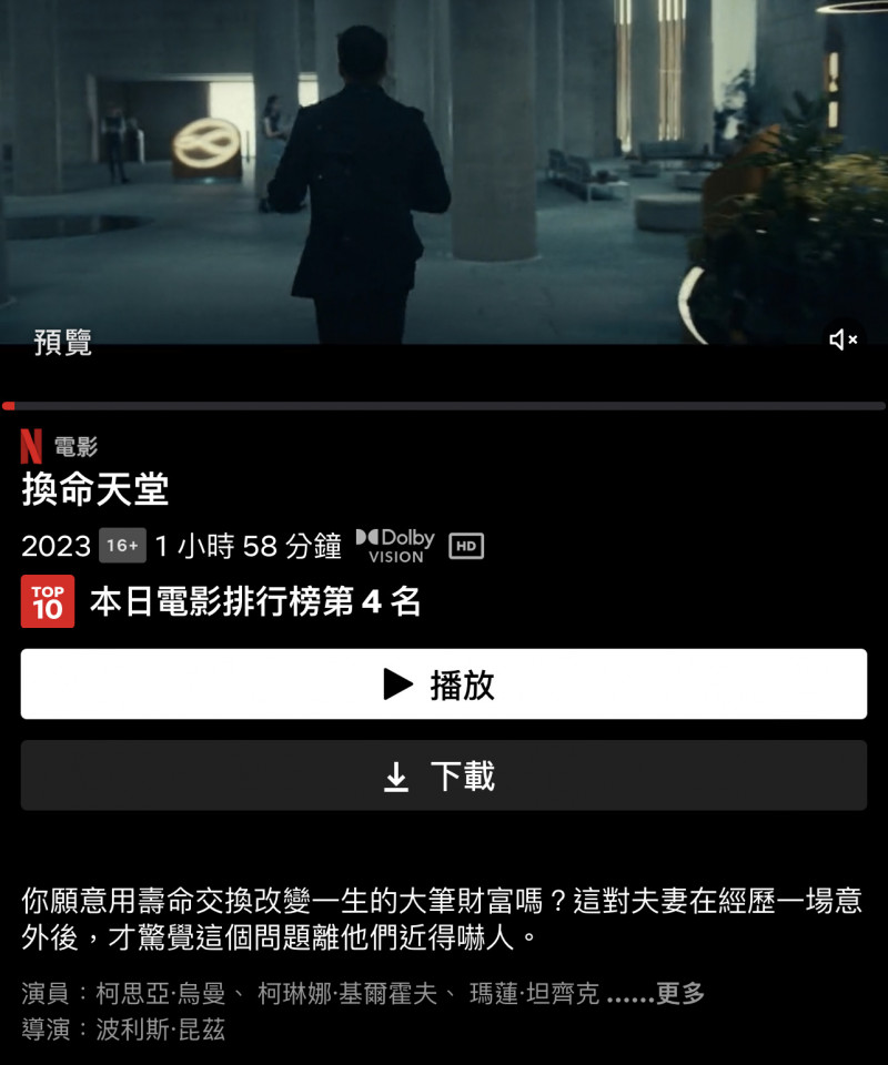 星期天推薦電影，上班上到無力，賺錢永遠買不起房子，是不是有其他方式解套？觀看NETFILX最新力作「換命天堂」！